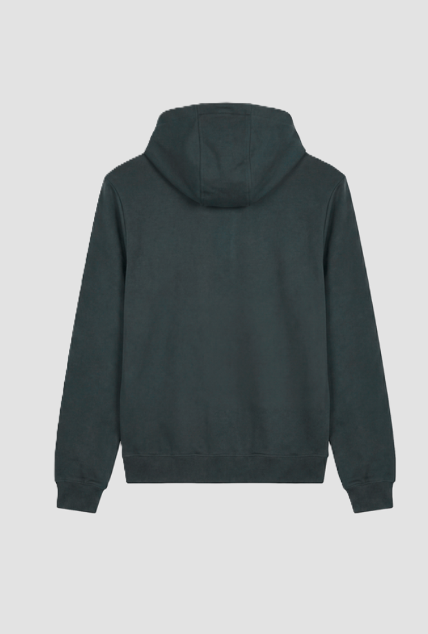 Felpa full-zip con cappuccio da uomo verde 