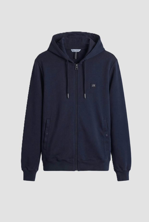 Felpa full-zip con cappuccio da uomo blue marine 