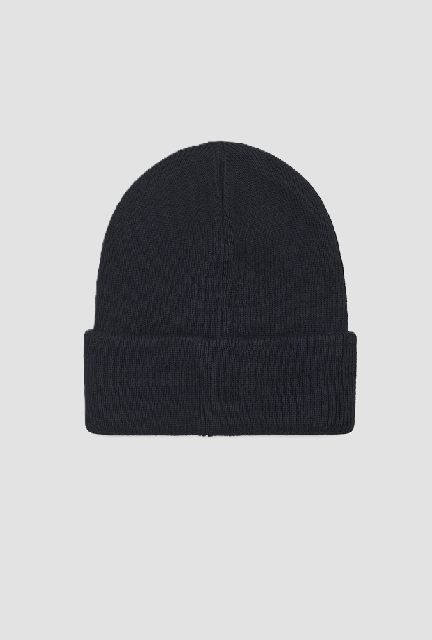 Berretto in maglia da uomo nero 