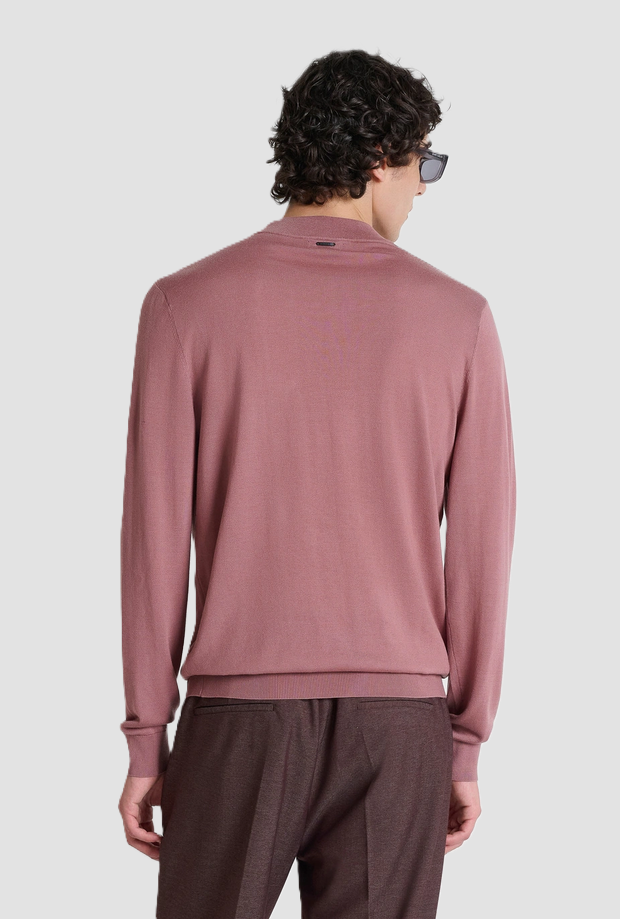 Maglia lupetto da uomo rosa cipolla 