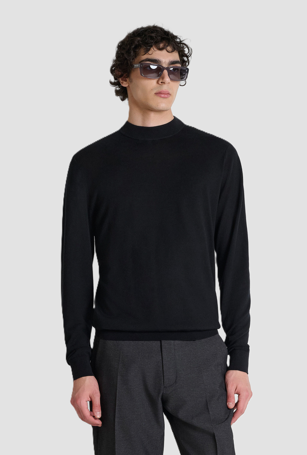 Maglia a lupetto da uomo nero 