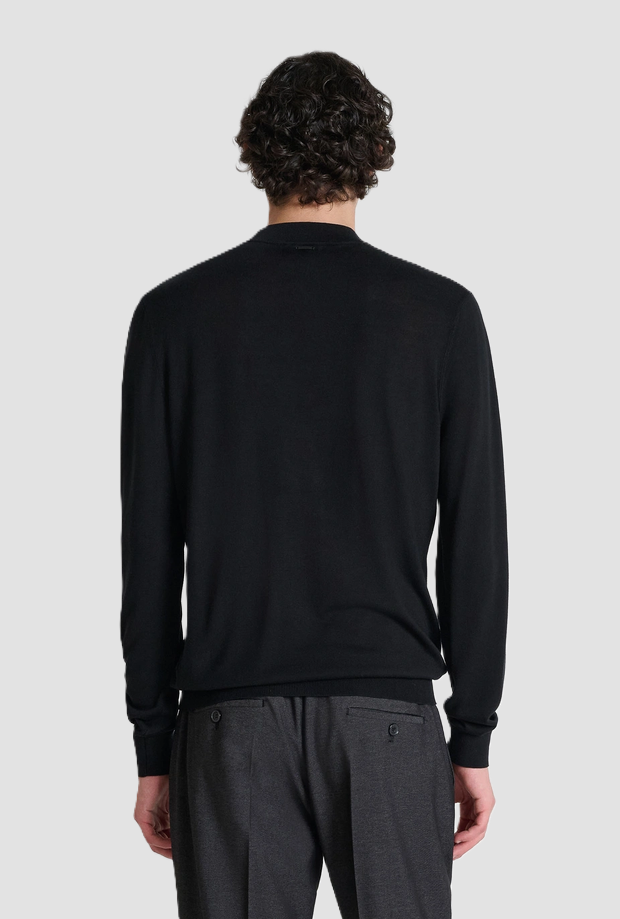 Maglia a lupetto da uomo nero 