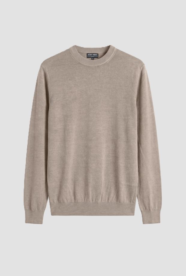 Maglia in lana merino uomo mastice 
