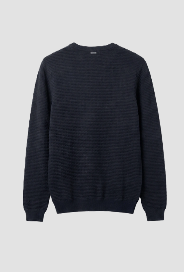 Maglia a costine da uomo blue marine 