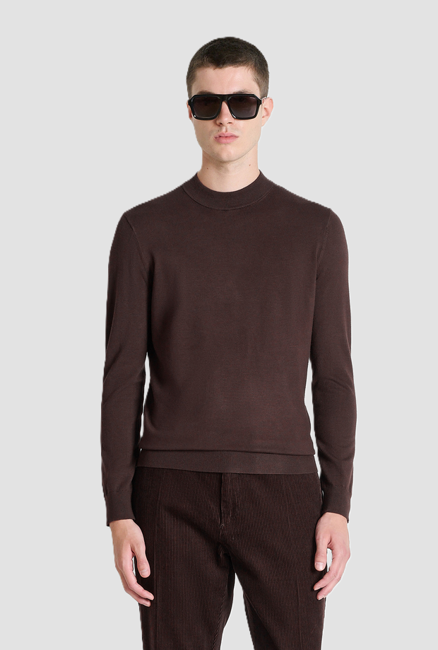 Maglia a lupetto da uomo caffè 