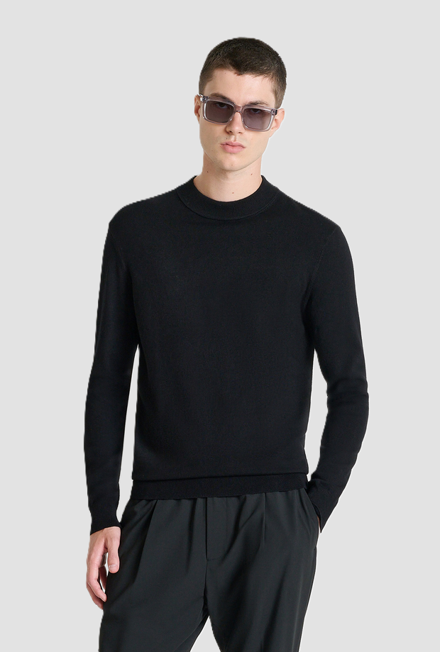 Maglia a lupetto da uomo nero 