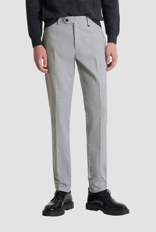 Pantalone Bryan slim fit da uomo grigio melange 
