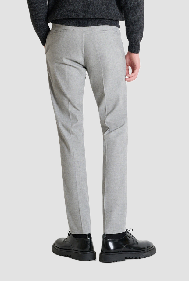 Pantalone Bryan slim fit da uomo grigio melange 