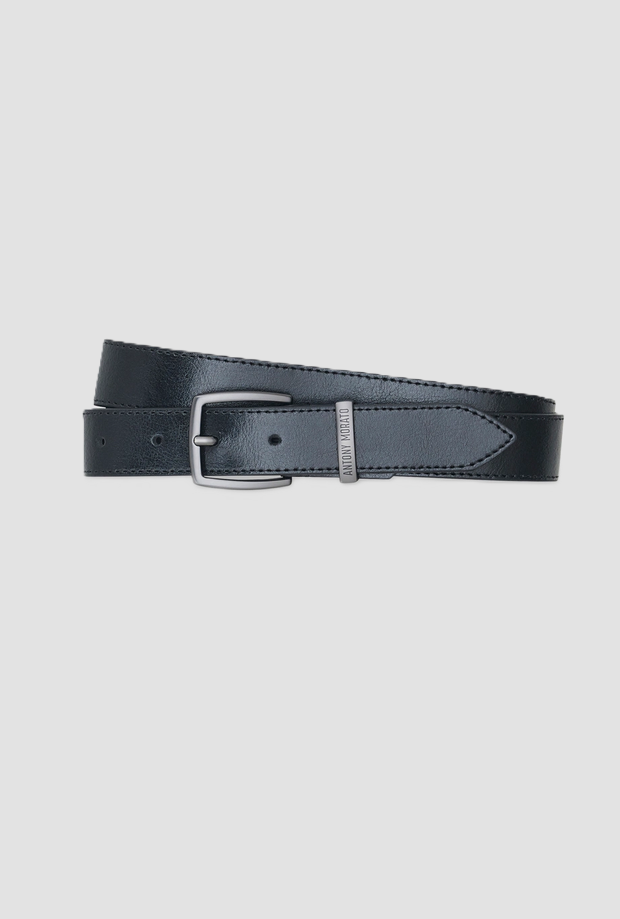 Cintura in pelle da bambino nero 
