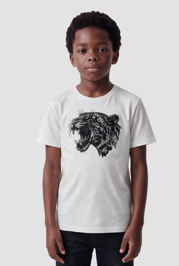 T-shirt con stampa da bambino crema 