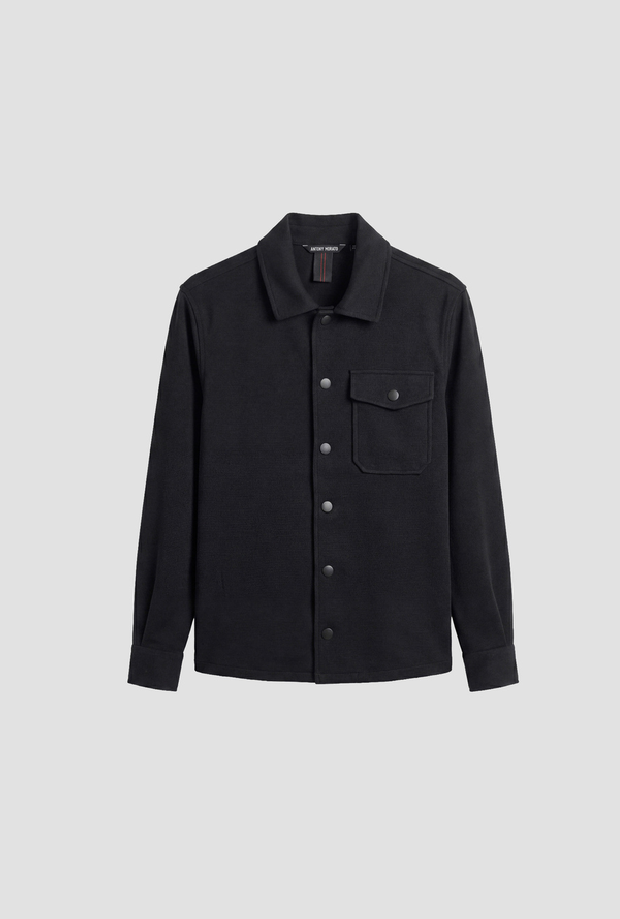 Camicia Santiago in piquet da bambino nero 