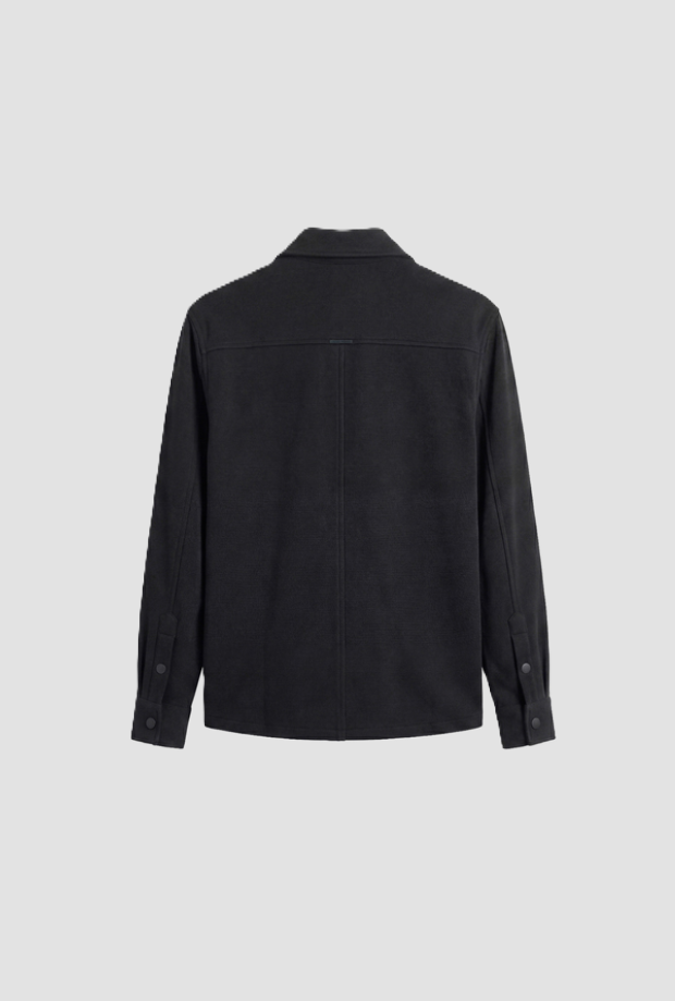 Camicia Santiago in piquet da bambino nero 