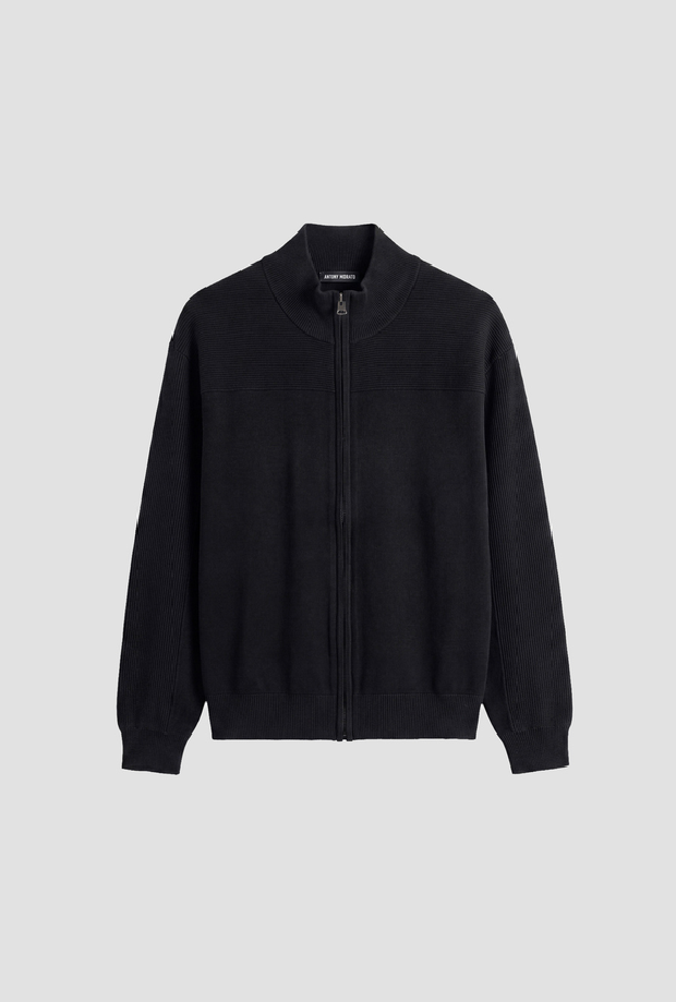 Cardigan full zip da bambino nero 