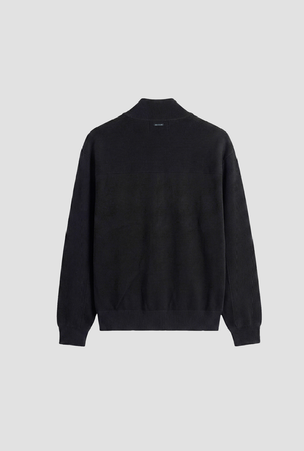 Cardigan full zip da bambino nero 