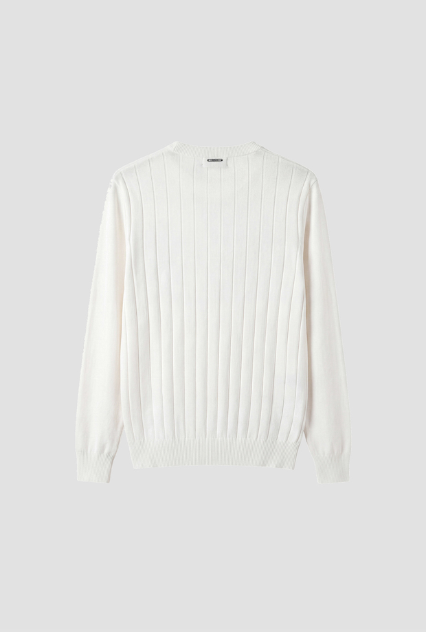 Maglia a coste da bambino crema 