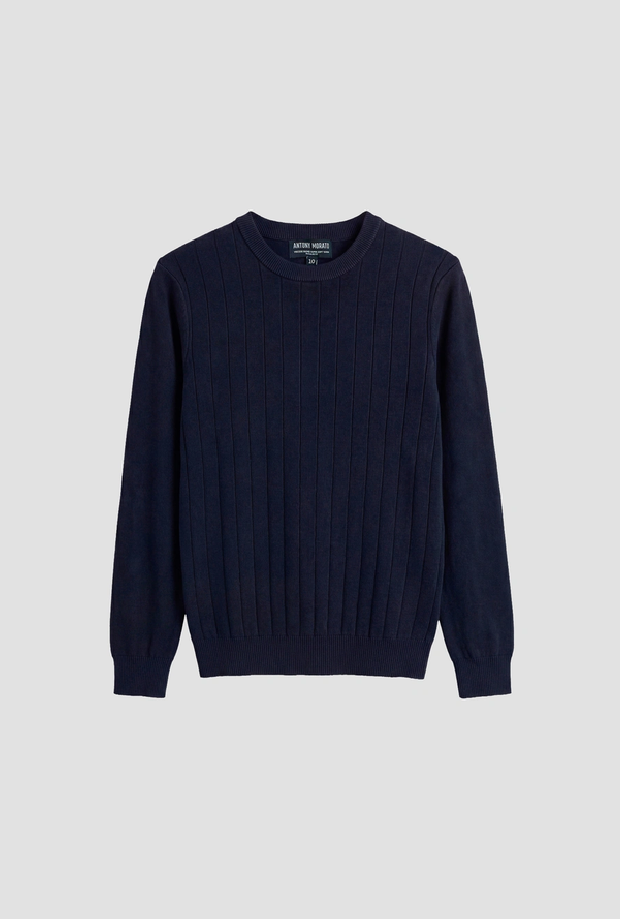 Maglia a coste da bambino blue marine 