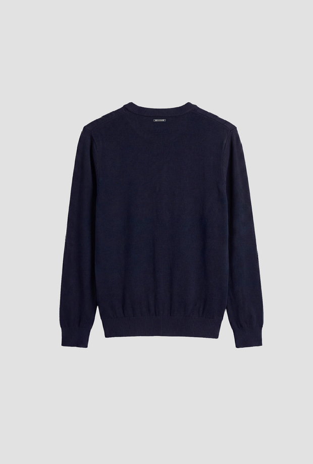 Maglia a coste da bambino blue marine 