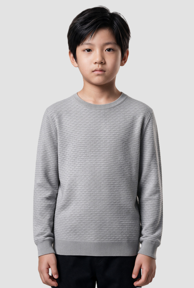 Maglia jacquard da bambino pietra 