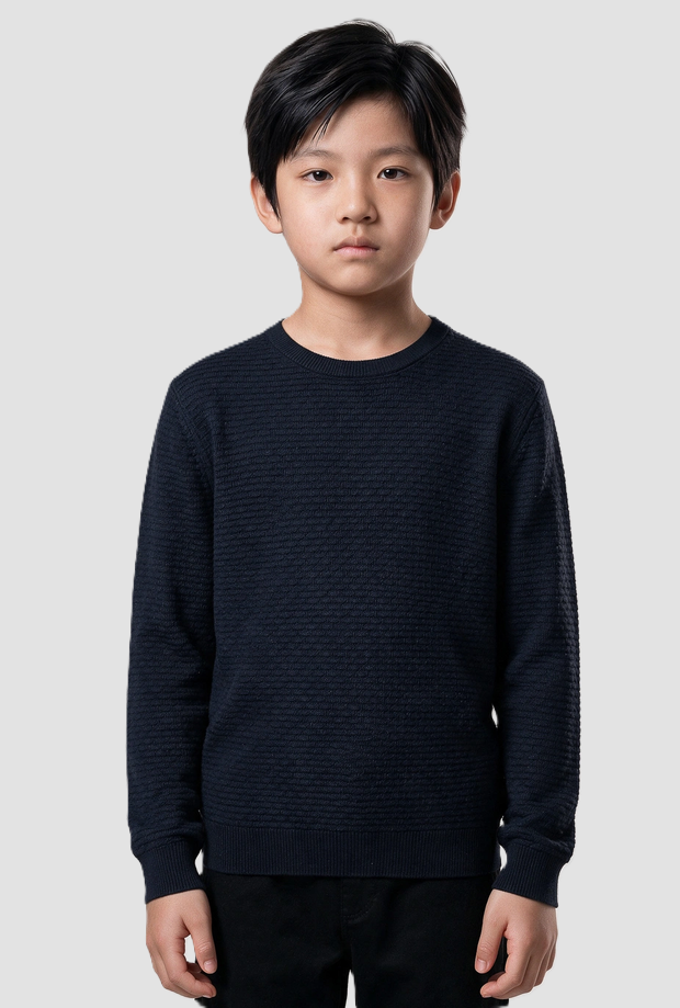Maglia jacquard da bambino blue marine 