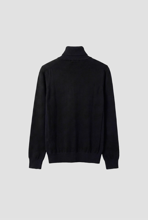 Dolcevita con patch da bambino nero 