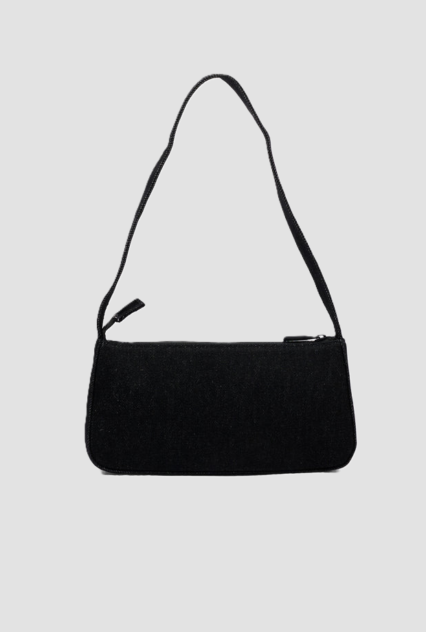 Borsa con strass e logo bambina nero 