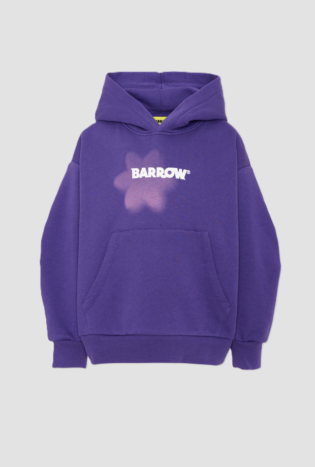 Felpa con cappuccio e stampa posteriore bambina viola 