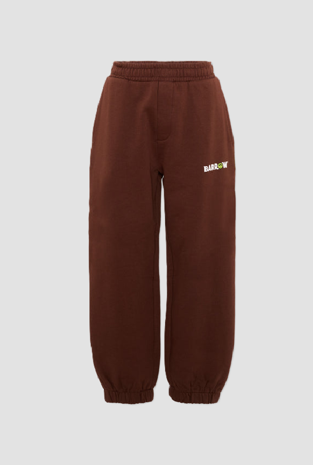 Pantalone con logo bambino marrone 
