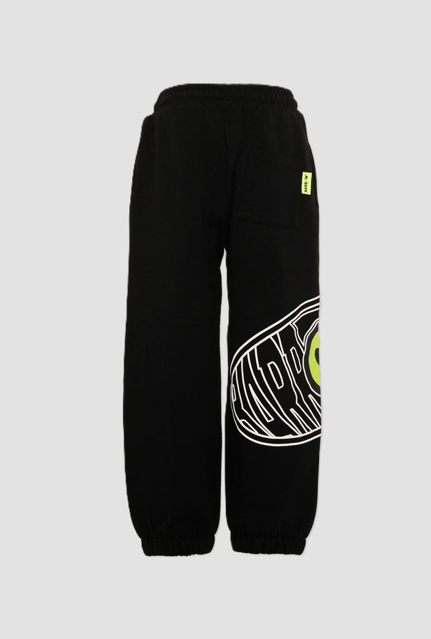 Pantalone con maxi smile bambino nero 