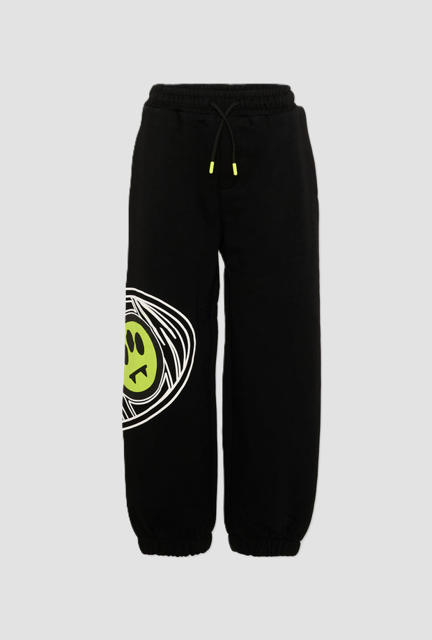 Pantalone con maxi smile bambino nero 