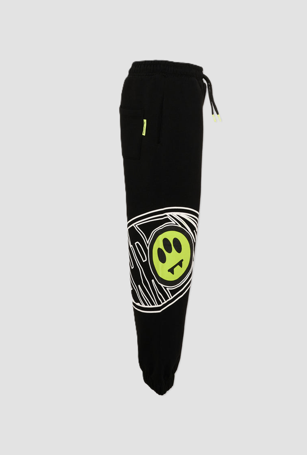 Pantalone con maxi smile bambino nero 