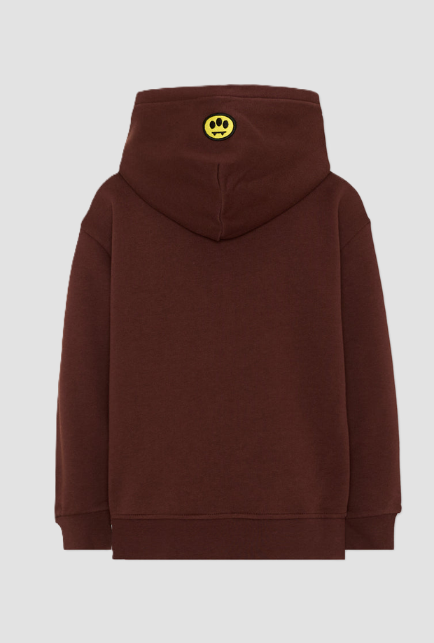 Felpa con cappuccio e orsetto bambino marrone 