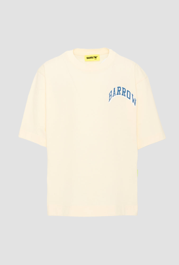 T-shirt con stampa posteriore bambino crema 
