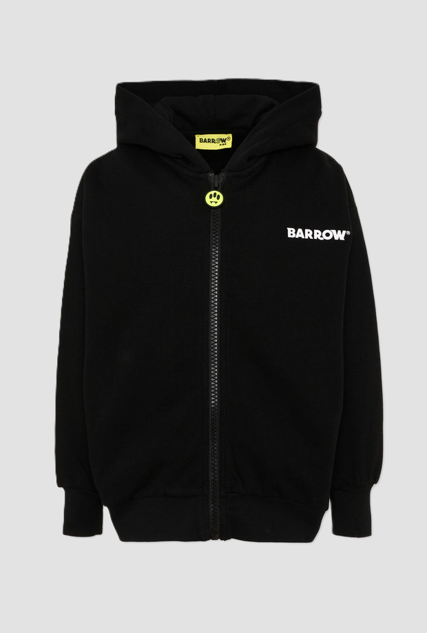 Felpa con cappuccio e zip bambino nero 