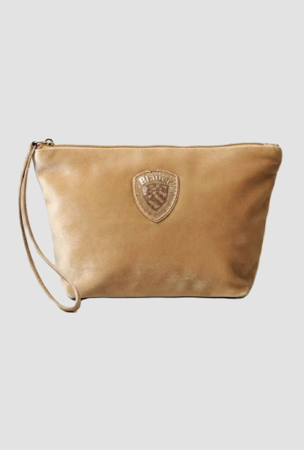 Pochette con logo unisex beige 