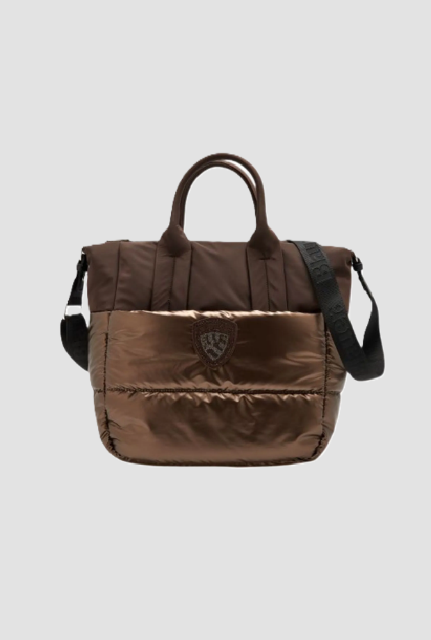 Borsa trapuntata unisex marrone scuro 