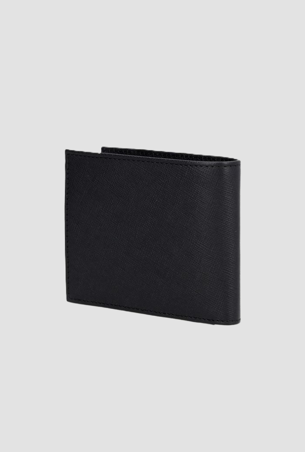 Portafoglio in pelle da uomo nero 