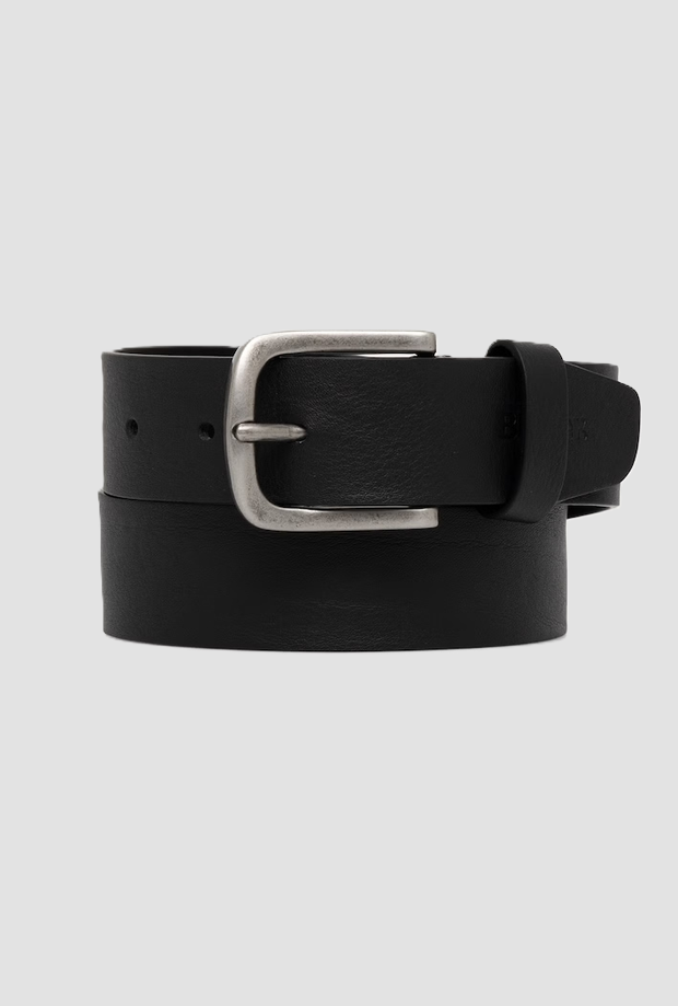 Cintura in vera pelle da uomo nero 