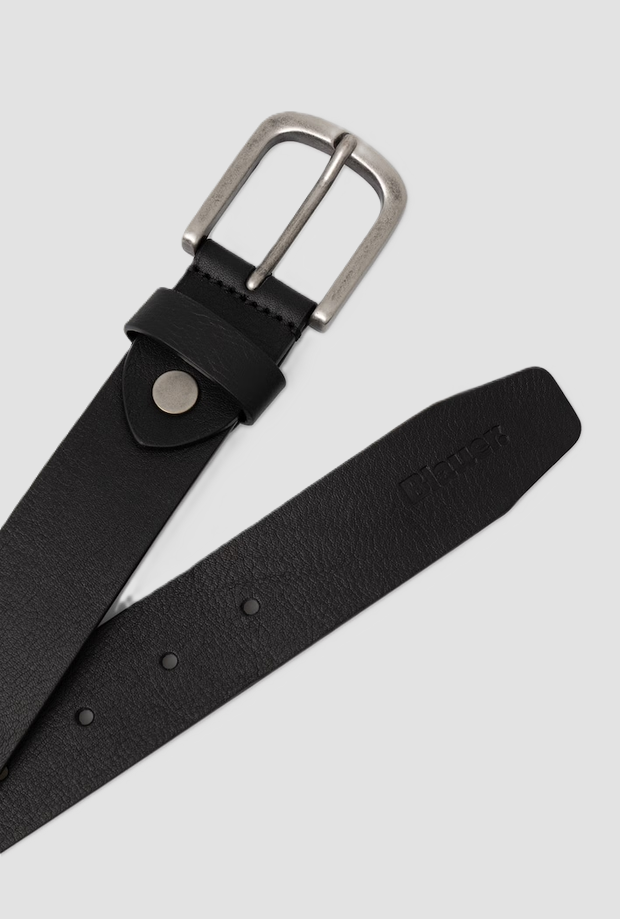 Cintura in vera pelle da uomo nero 
