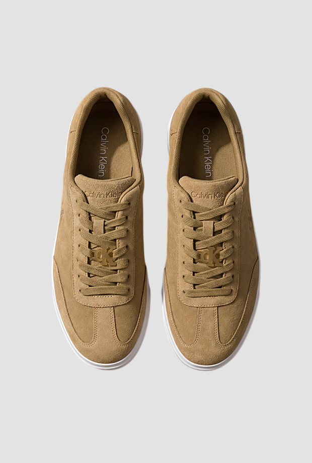 Scarpe in camoscio da uomo beige 