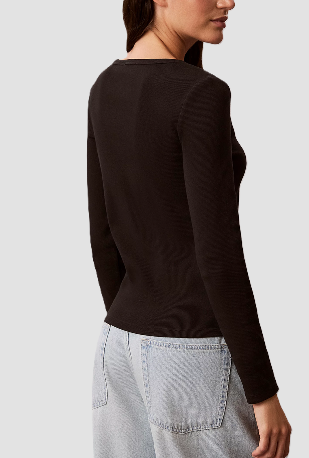 T-shirt con scollo aperto donna nero 