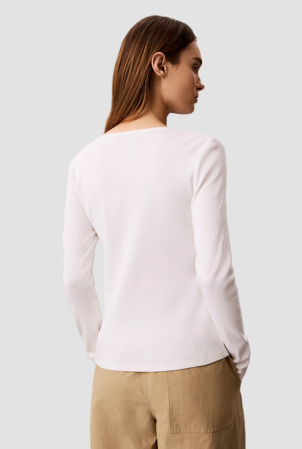 T-shirt con scollo aperto donna bianco 