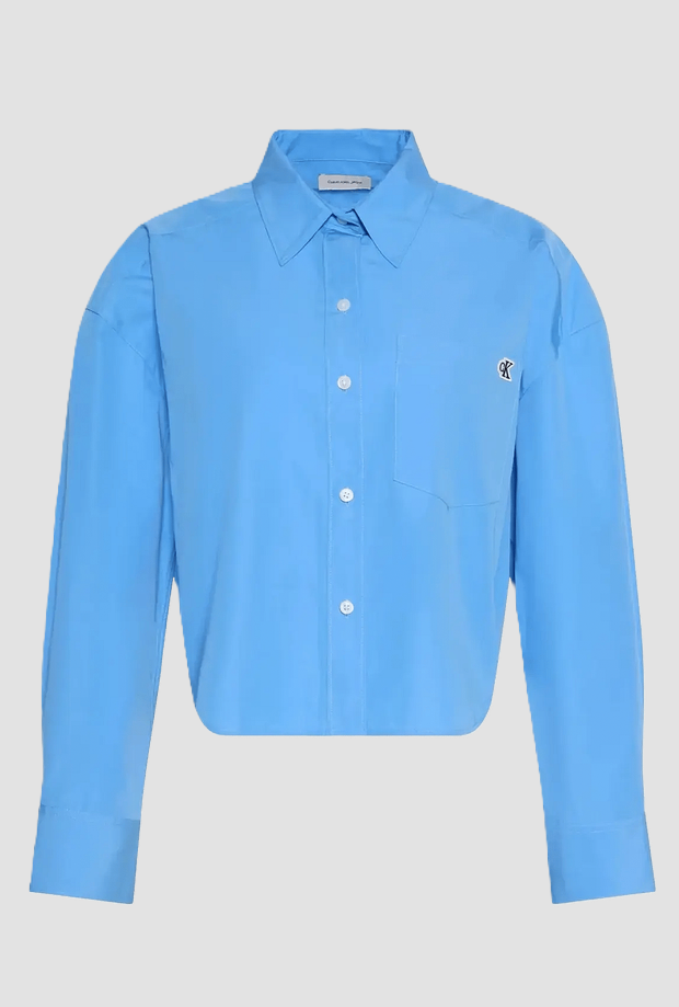 Camicia relaxed fit donna celeste 