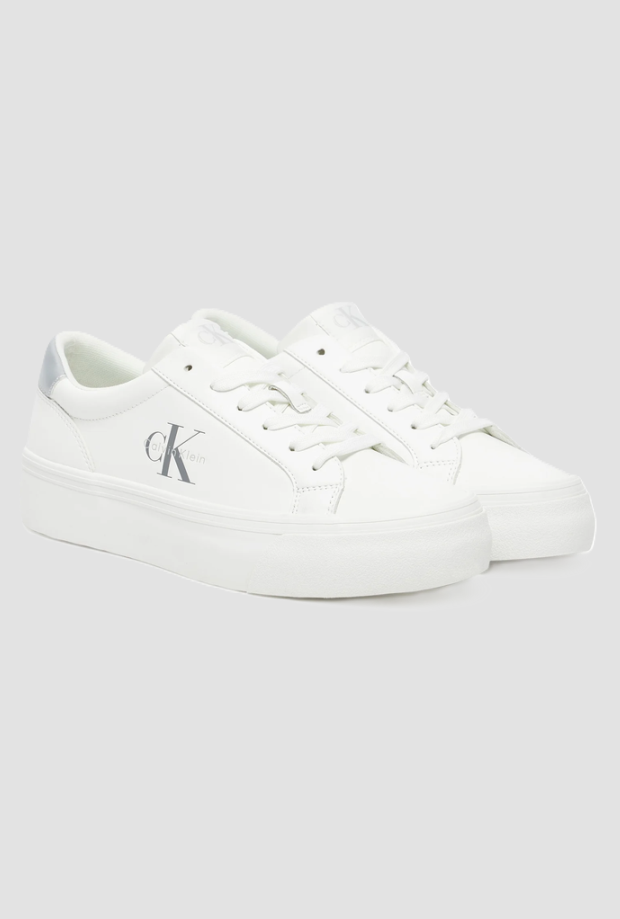 Scarpe con logo donna bianco-silver 