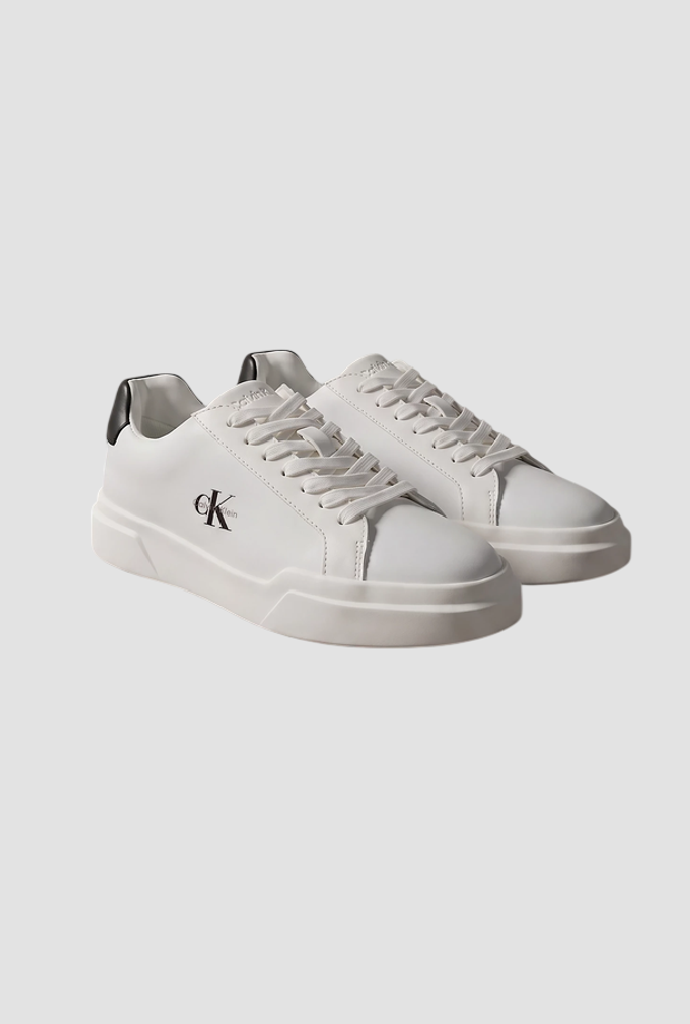 Scarpe in pelle con logo donna bianco 