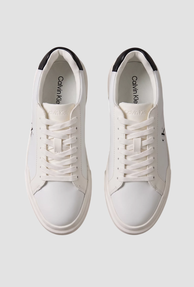 Scarpe in pelle con logo donna bianco 