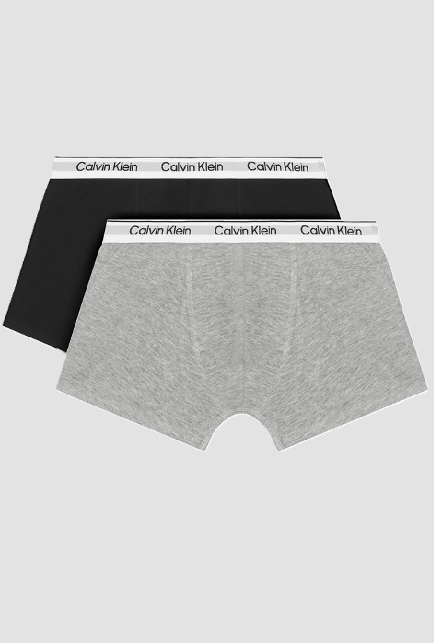 2-pack boxer bambino grigio-nero 