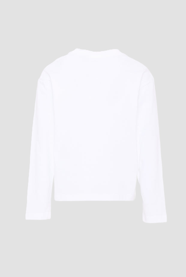 Maglia girocollo con logo bambino bianco 