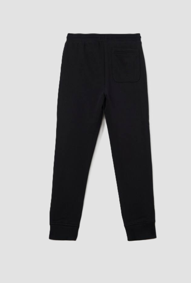Pantalone jogger con mini badge bambino nero 