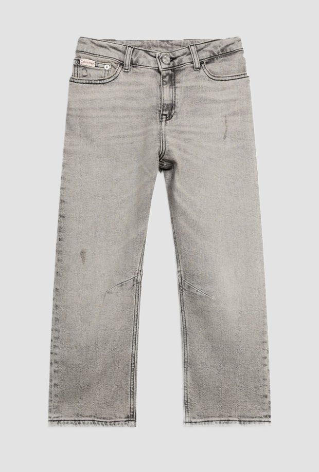Jeans barrel fit da bambina grigio 