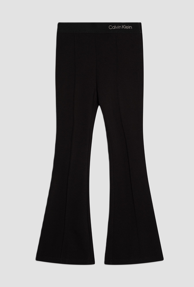 Pantalone flare da bambina nero 